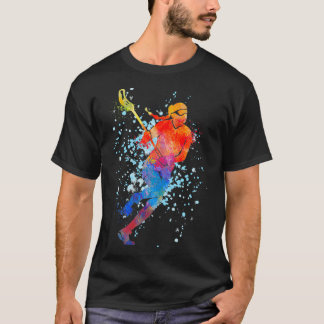 Lacrosse Girl Waterverf Sport Lacrosse Gifts T-shirt