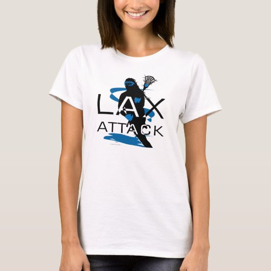 Lacrosse Girls LAX Attack Blue T-Shirt (Voorkant)