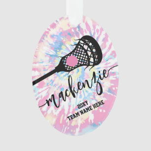 Lacrosse Girls Photo Tie Dye Ornament