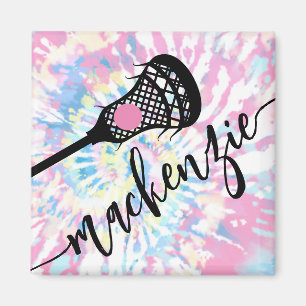 Lacrosse Girls Sports Tie Dye Fridge Locker Magneet