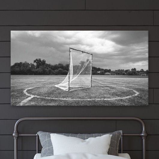 Lacrosse Goal Black White Outdoor Scenic Photo Canvas Afdruk