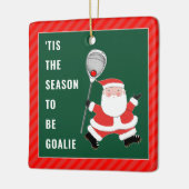 Lacrosse Goalie 2022 Holiday Gift Ceramic Ornament (Links)