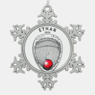 Lacrosse Goalie Christmas Collectible Tin Sneeuwvlok Ornament