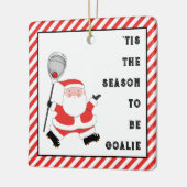 Lacrosse Goalie Holiday Gift Ceramic Ornament (Links)
