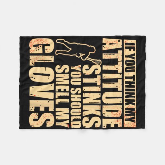 Lacrosse Goalie Lacrosse Handschoenen Stick Lax Go Fleece Deken (Voorkant (Horizontaal))