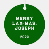 Lacrosse Goalie Metalen Ornament (Achterkant)