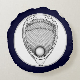Lacrosse Goalie Sports Round Coussin