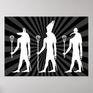 Lacrosse Gods Poster - wit in het donker