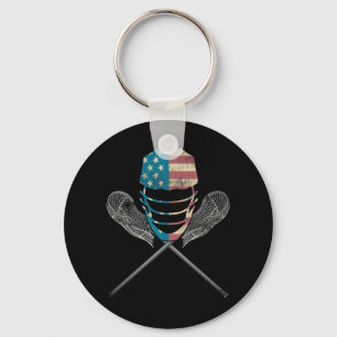 Lacrosse Helmet en Sticks Sleutelhanger