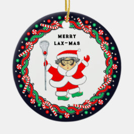 Lacrosse Holiday Gift Ceramic Ornament