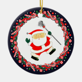 Lacrosse Holiday Gift Ceramic Ornament