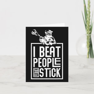 Lacrosse Ik versla mensen met een stokje Funny Hum Kaart
