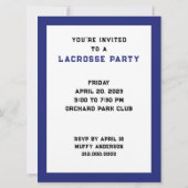 Lacrosse Invitation Kaart (Achterkant)
