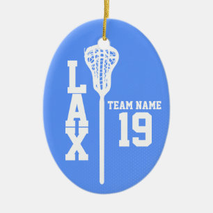 Lacrosse Jersey met foto Blue Keramisch Ornament