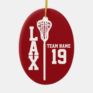 Lacrosse Jersey met foto rood Keramisch Ornament