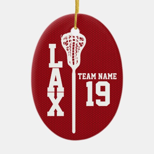 Lacrosse Jersey met foto rood Keramisch Ornament (Voorkant)