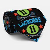 Lacrosse Jersey Nummer 11 Gift Idea Stropdas (Opgerold)