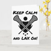 Lacrosse Keep Calm en LAX op Lacrosse Player Kaart (Gele Bloem)