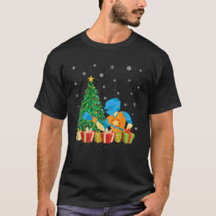 Lacrosse kerstboom verlichting Santa Hat Lacrosse T-shirt