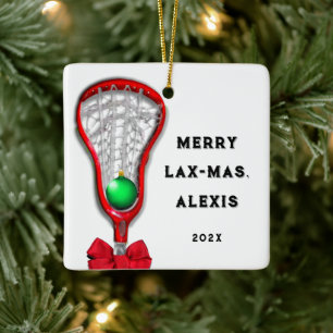 Lacrosse kerstcadeaus keramisch ornament
