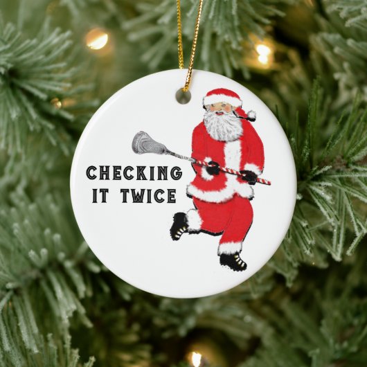 Lacrosse kerstcadeaus keramisch ornament (Boom)