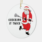 Lacrosse kerstcadeaus keramisch ornament (Links)