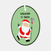 Lacrosse kerstcadeaus metalen ornament (Voorkant links)