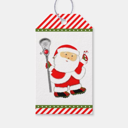 Lacrosse Kerstmis Cadeaulabel (Voorkant)