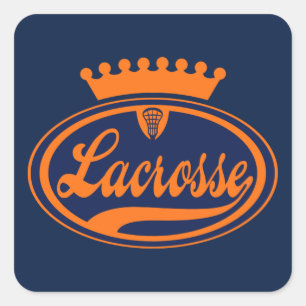 Lacrosse kroon vierkante sticker