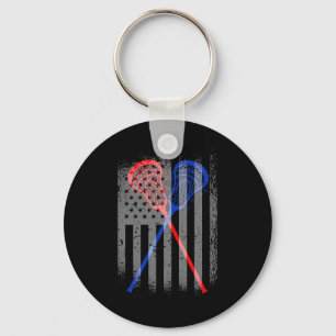Lacrosse Lax Amerikaanse vlag 1 Sleutelhanger