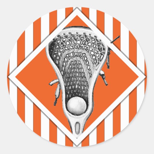 Lacrosse Lax Team Oranje Classic Round Sticker (Voorkant)