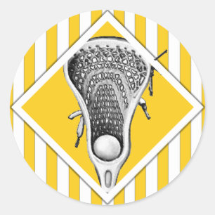 Lacrosse Lax Team Yellow Classic Round Sticker