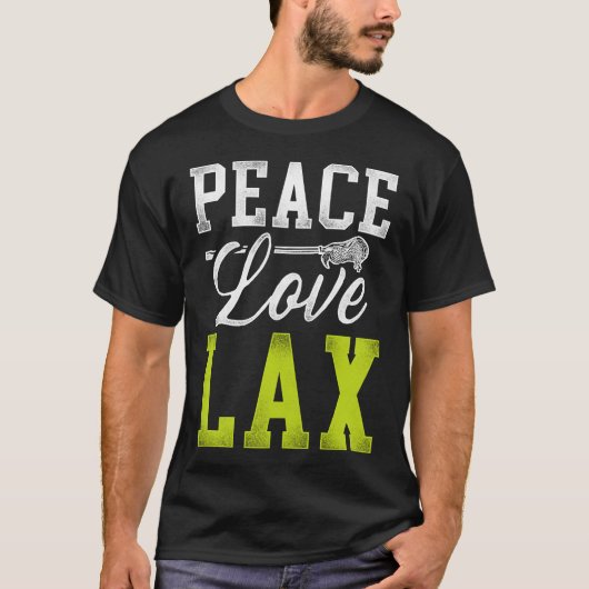 Lacrosse Lax Vrede Liefde Lax T-shirt (Voorkant)