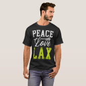 Lacrosse Lax Vrede Liefde Lax T-shirt (Voorkant volledig)