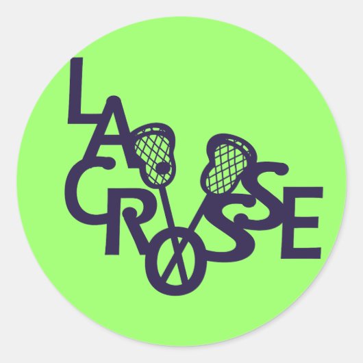 Lacrosse Letters Ronde Sticker (Voorkant)