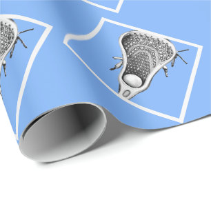 Lacrosse lichtblauw cadeauverpakkings papier