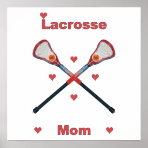 Lacrosse mam Hearts Poster