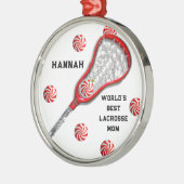Lacrosse mama Gift Metalen Ornament (Links)