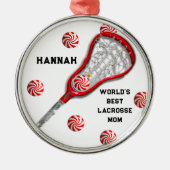 Lacrosse mama Gift Metalen Ornament (Voorkant)
