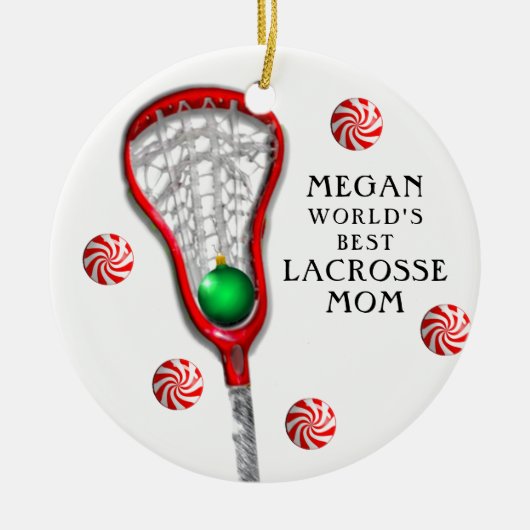 Lacrosse mama keramisch ornament (Voorkant)