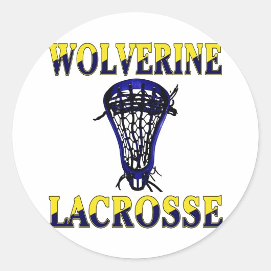 Lacrosse Mascot Wolverinies Sticker (Voorkant)