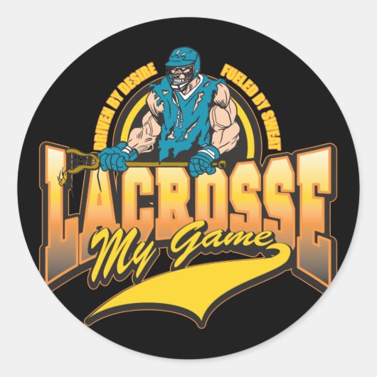 Lacrosse My Game Ronde Sticker (Voorkant)
