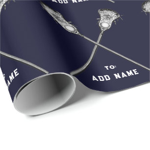 Lacrosse Navy Blue Gift Cadeaupapier