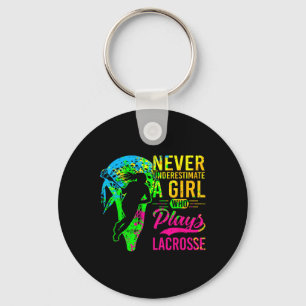 Lacrosse onderschat nooit een meisje dat Lacr spee Sleutelhanger