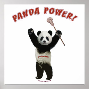 Lacrosse Panda Power Poster