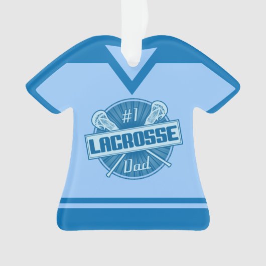 Lacrosse Pap Naam en nummer Jersey Ornament (voorkant)