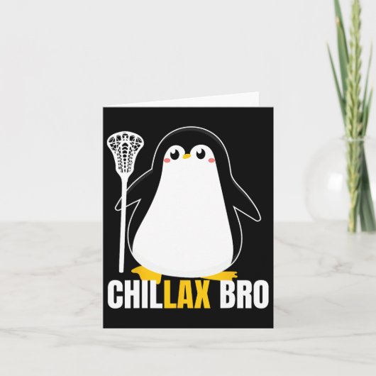 Lacrosse Penguin Funny Lax Team Lacrosse Kerst Kaart (Voorkant)