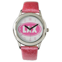 Lacrosse Pink LAX montre au poignet ovale