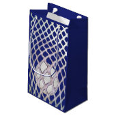 Lacrosse Player Blue Small Gift Bag Klein Cadeauzakje (Achterkant Gekanteld)