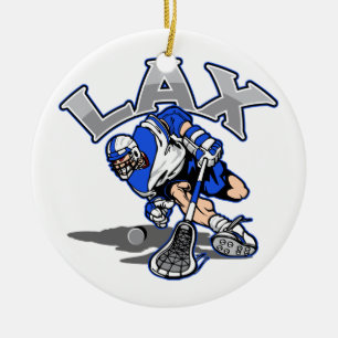 Lacrosse Player Blue Uniform Keramisch Ornament